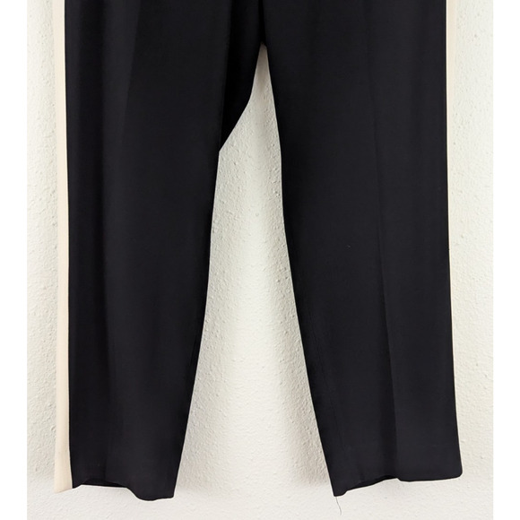 Aritzia Babaton sz 4 Conan Pants black cream stripe on sides ankle crop 0489 - Picture 4 of 9